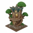 a1429.png Elven Forest Tree House Centerpiece | Sylvan Settlement Terrain Structure Fantasy Elf 3D Printable Model STL