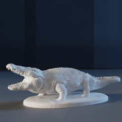 1.png Estatua de cocodrilo STL en miniatura