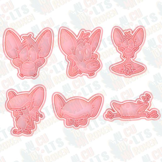 main.jpg 3D file Pinky and the Brain cookie cutter set of 6・Model to download and 3D print, roxengames