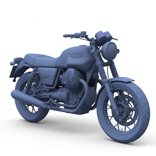 Moto Guzzi V7 chopper STL, hyper detailed motorcycle, snap fit motorcycle STL, custom bike STL, 1:32 motorcycle, retro motorcycle STL, steampunk motorcycle STL, motorcycle lift STL, track bike STL, stretched swingarm bike STL, motorcycle, 1:18 motorcycle,