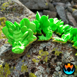 signal-2022-03-15-140347_001.png STL file Lucky Clover Dragon, St. Patrick's Day Articulating Flexi Wiggle Pet, Print in Place, Fantasy Shamrock Dragon・3D printing design to download