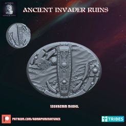 ANCIENT INVADER RUINS arora bi) i) PE Ly Ts STL file Ancient Invader Ruins 120*92mm Large Oval Base (Pre-supported)・3D printer design to download