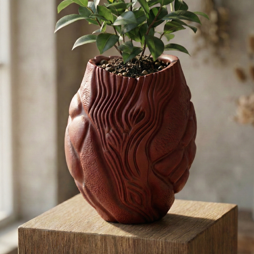 💐 3D Printable Flower Pot, Organic Planter STL File, Succulent Pot ...