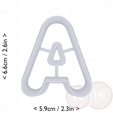 letter_a~2.25in-cm-inch-top.png Letter A Cookie Cutter 2.25in / 5.7cm
