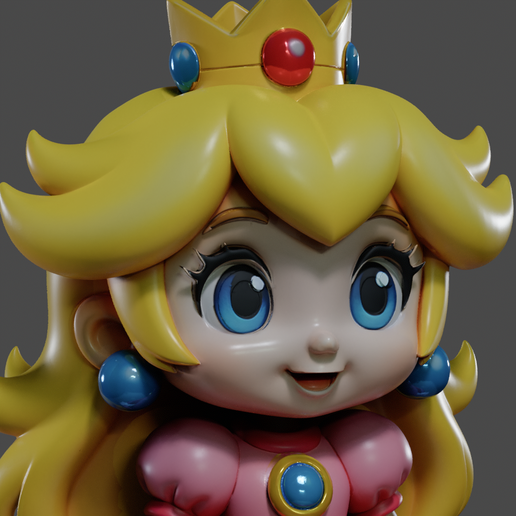 Princess Peach - Stylized Chibi "Toy Art" Edition (3D Print Ready)