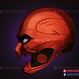 RedHood_Titans_Battle_Damage_Cracked_Helmet_3d_print_model_05.jpg Red Hood Damage Helmet - Jason Todd Red Hood Helmet