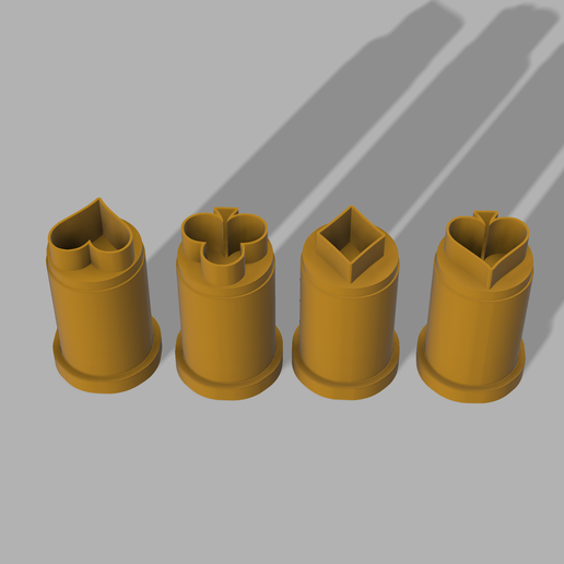 MINI POLYMER CLAY POKER CUTTERS X4 3D model