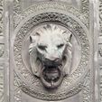 Doorlion1.jpg Free STL file Lion Head Wall Hanger (Door Lion 3D Scan)・3D printer design to download