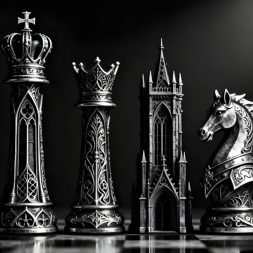 ♟️ Gothic Chess Set Pieces Ornate Fantasy・ STL File for 3D printing・Cults