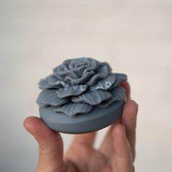 DSC05721-2_.jpg Fichier STL fleur ressemblant à une pivoine avec un support・Modèle à télécharger et à imprimer en 3D