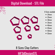 4.png Basic Shapes Bundle Clay Cutters, 8 Sizes