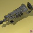Hellcat-Tremec-TR6060_Render_7.jpg STL file TREMEC TR6060 for DODGE HELLCAT - GEARBOX・Template to download and 3D print