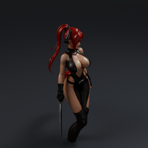 Stylized Female Warrior 1 3D printable STL miniature