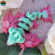 2.png Fichier 3D ROSE Bébé dragon Wyvern, mignon, articulé, facile à imprimer.・Idée pour impression 3D à télécharger