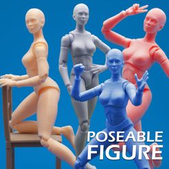 thumb.jpg Archivo 3D Figura Femenina Articulada Poseible・Plan imprimible en 3D para descargar