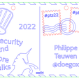 WM 2022 Lo Security And Philippe Lib re Teuwen Talks @doegox Laser cut conference badges V3