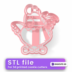 Chicken-cookie-cutter.png Chicken Farm STL File - Animals of the Farm Cookie Cutter