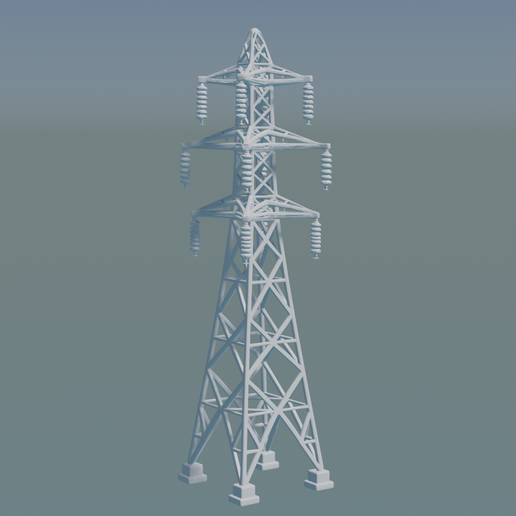 3D Electric Power Tower - 3D model önizlemesi
