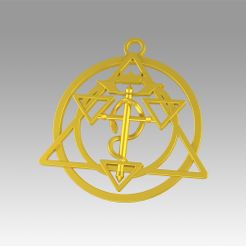 1.jpg OBJ file Transmutation Symbol FullMetal Alchemist Necklace Alchemy・Model to download and 3D print, Dufe