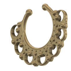 fem-jewel-21 v18-10.png STL file fake nose hoop with cross shaped flower FAKE NIPPLE PIERCING Female male Non-Piercing Body Jewellery Bondage Weight Female Chastity Device Nipple Restraints femJ-21 version 3d print cnc・Design to download and 3D print, Dzusto
