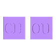 tuiles sons complexes CAP ch et ou.stl Correspondence of script, capital and cursive script. UPDATE