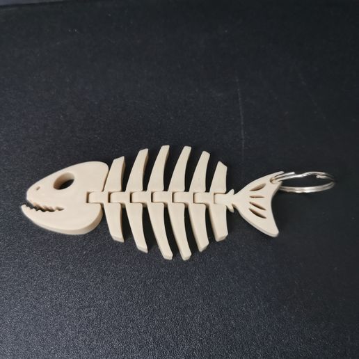 🐠 Flexi Articulated fish bone shark keychain・ 3MF File for 3D printing ...