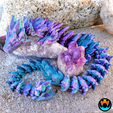 bcbxcbcbc.png Archivo STL Dragón de piedras preciosas, Dragón de cristal más suave, Cinderwing3D, Dragón flexible articulado, Impresión in situ, ¡SIN soportes!・Diseño imprimible en 3D para descargar