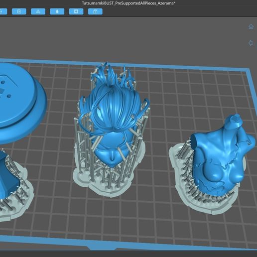 02TatsumakiBUST_Presupported_Azerama.jpg TATSUMAKI STL BUST READY FOR 3D