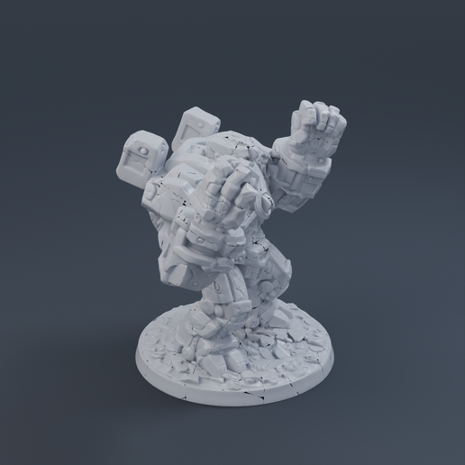 Sunforge Golem 3D printable STL miniature