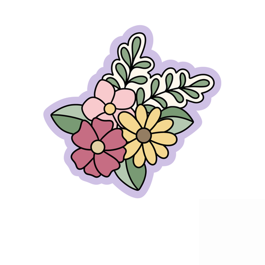 Floral Bouquet Cookie Cutter STL – 2 Inch Flower 3D Print File