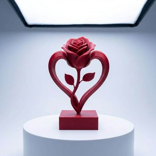 Valentine's Day Heart Rose - 3D Printable Romantic Gift
