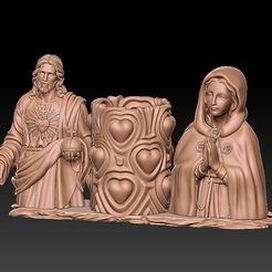 2023-09-24_110625.jpg Fichier STL Porte-stylo Vierge Marie et Jésus・Modèle à télécharger et à imprimer en 3D