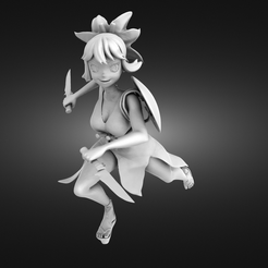 Girl-with-daggers-render.png Archivo STL Chica con dagas・Design para impresora 3D para descargar