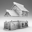 1.png Dark Middle Ages Architecture - cottage with attached barn