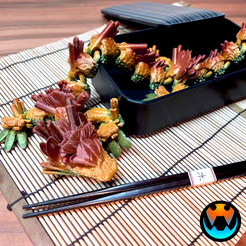 ,jgyfvg.png Archivo STL Sushi Dragon, Cinderwing3D, Comida, Articulado, Print-in-Place, Sin Soportes, Lindo・Plan de impresión en 3D para descargar
