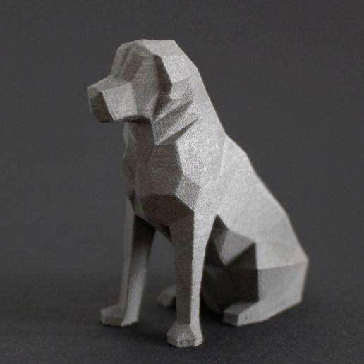 🌐 Low Poly golden retriver・ STL File for 3D printing・Cults