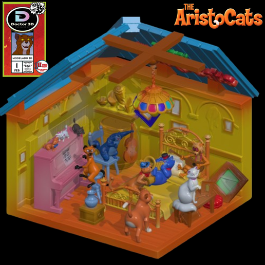 Los Aristogatos 1970-diorama