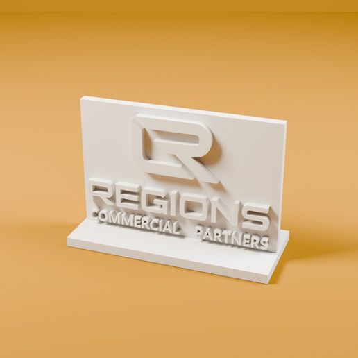 Regions Commercial Partners Logo Desk Stand — STL File | Display | Gift