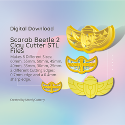 Cover-7.png Scarab Beetle 2 Clay Cutter - Egypt Insect STL Digital File Download- 8 sizes and 2 Cutter Versions