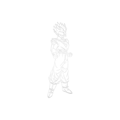 Gohan.png Файл STL Настенное искусство Гохана・Модель 3D-принтера для загрузки