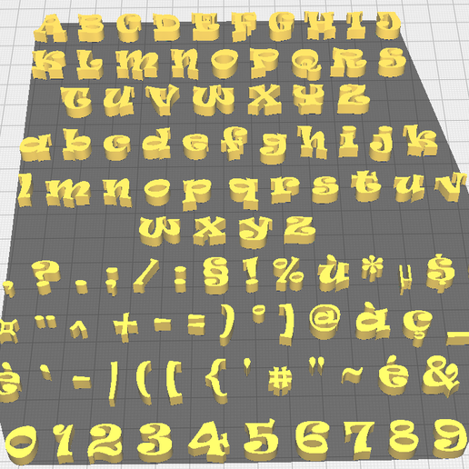 🔢 Ravie Regular alphabet, numbers and special characters・ STL File for ...