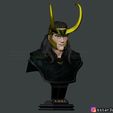 01.jpg LOKI Bust With Helmet - Tom Hiddleston - - Marvel - Avenger 3D print model