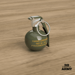 H.png STL file grenade US M-67・3D printing idea to download