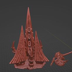 Bug-Infested-Spore-Vent01.jpg 3D file Space Bug Infested tri-spire Spore Vent Terrain wh40k・3D print design to download