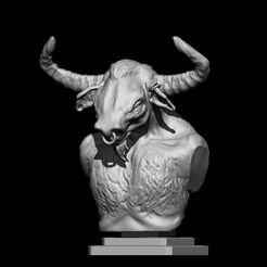 mino_Render.jpg Free 3D file Minotaur Bust・3D printing model to download