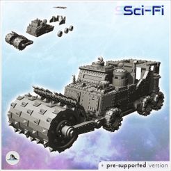 1-PREM-WB-VE-V05.jpg STL file Ork armored vehicle with spiked steamroller (5) - Future Sci-Fi SF Post apocalyptic Tabletop Scifi Wargaming Planetary exploration RPG Terrain・3D printable model to download