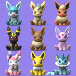 CuteEeveelution.jpg Archivo STL POKEMON - EEVEELUTION (EASY PRINT NO SUPPORT)・Objeto para impresora 3D para descargar