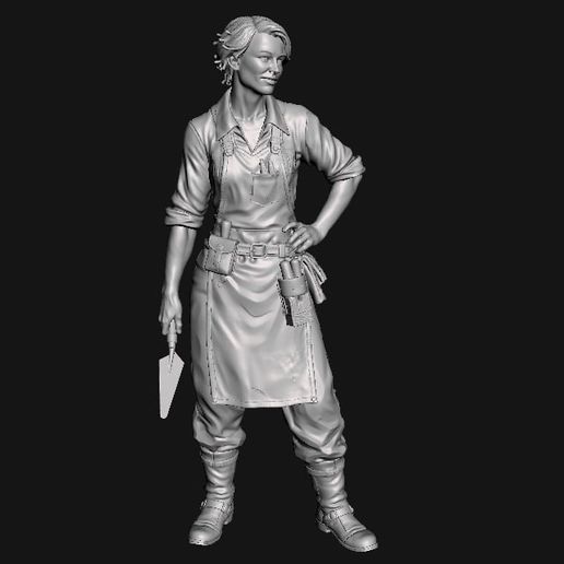 Female Archaeologist Craftsman Artisan - Realistic Profession Figurine STL for 3D Printing