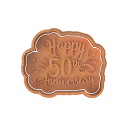 Happy-50th-Anniversary.png Descargar archivo STL Feliz 50º Aniversario (con gofrador incluido) • Objeto imprimible en 3D, dwain