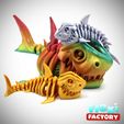 Dan-Sopala-Flexi-Factory-Shark_03.jpg Archivo STL Flexi Print-in-Place Esqueleto Tiburón・Design para impresora 3D para descargar